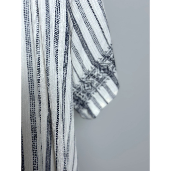 Knox Rose Womens Cream Navy Stripped Bohemian Womens Casual Oversized Top XXL - Picture 6 of 16